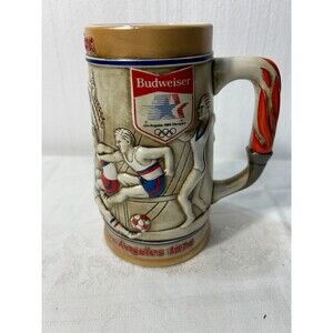 Vintage 1984 Los Angeles Olympic Summer Games Budweiser Beer Stein.